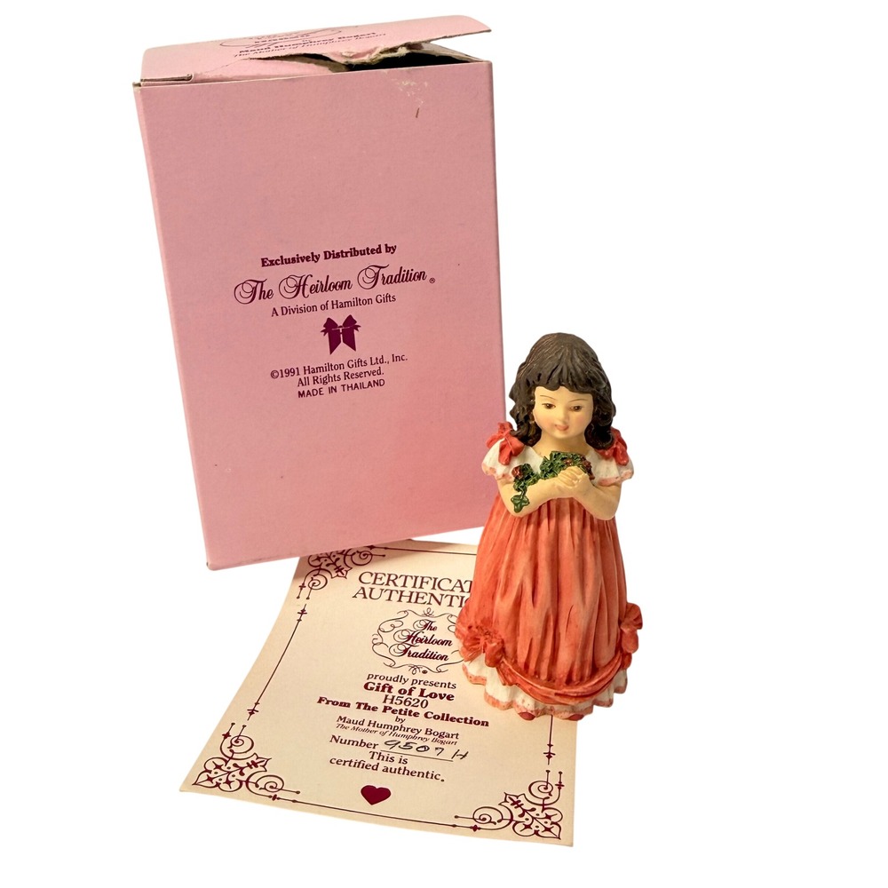 Maud Humphrey Bogart Gift of Love Figurine H5620 Heirloom Tradition 1991 Box COA